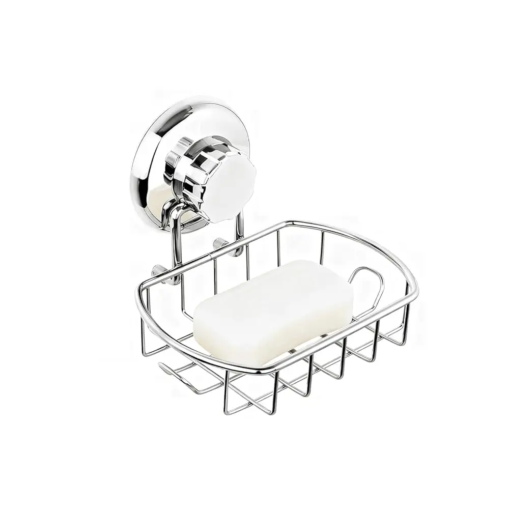 

Прочный держатель для мыла из нержавеющей стали с вакуумной присоской, идеально подходит для кускового мыла и губок, устанавливается без сверления на гладкие поверхности.