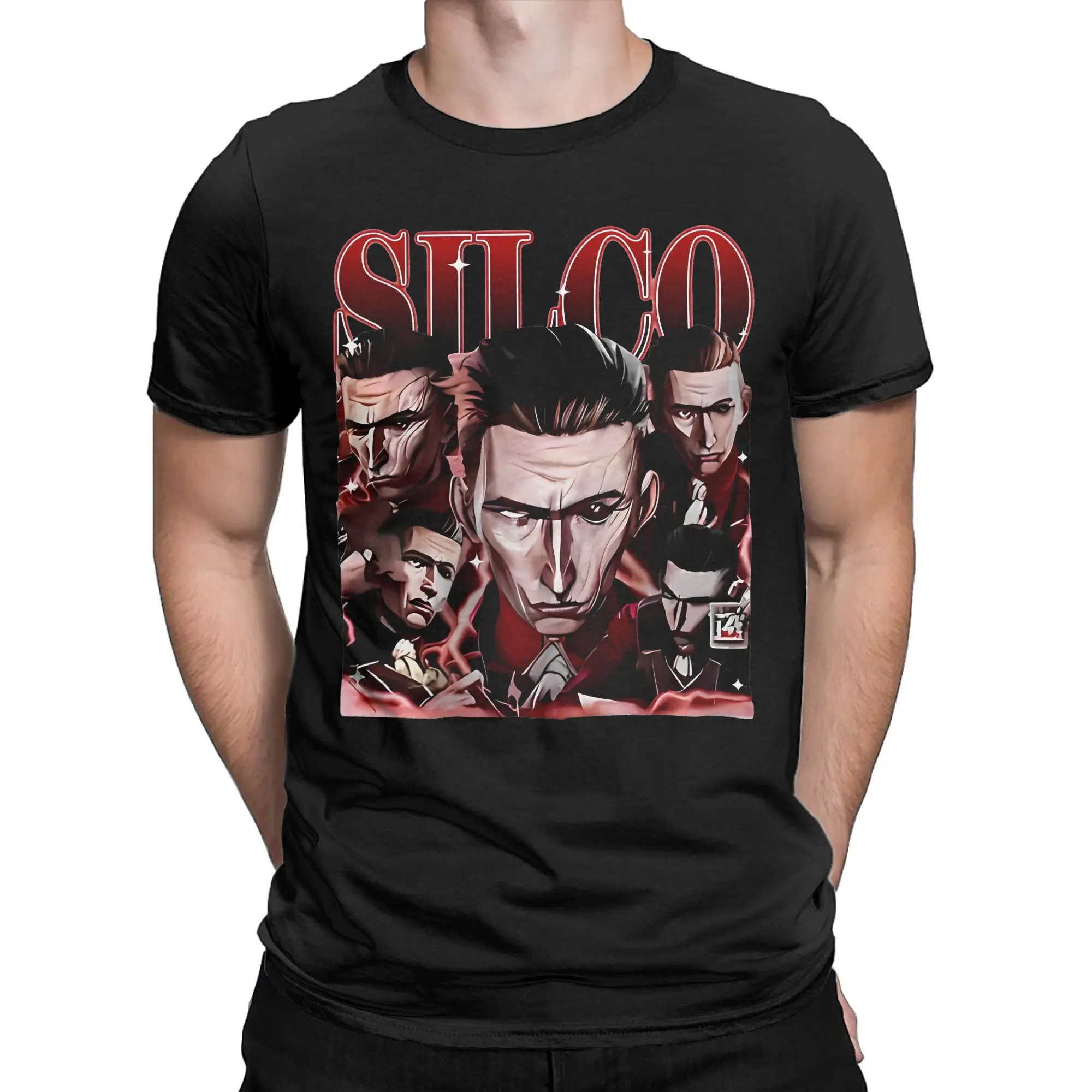 Silco Arcane Dark Villain T Shirts Men Pure Cotton Leisure T-Shirt Round Neck Anime Game Tees Short Sleeve merch 4XL 5XL 6XL