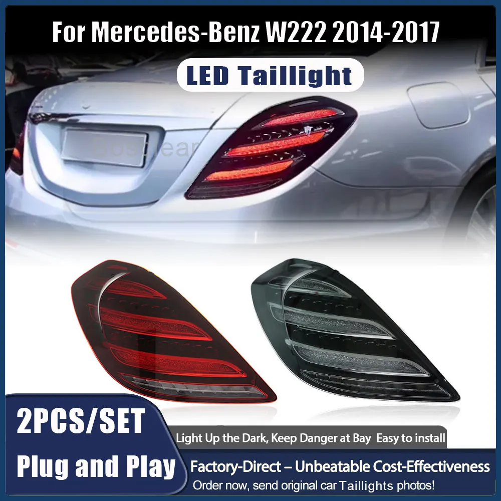 

Автомобильный светодиодный задний фонарь в сборе для Mercedes-Benz S Class W222 S400 S450 S500 S550 2014-2017 указатель поворота, обратный тормоз Plug And Play