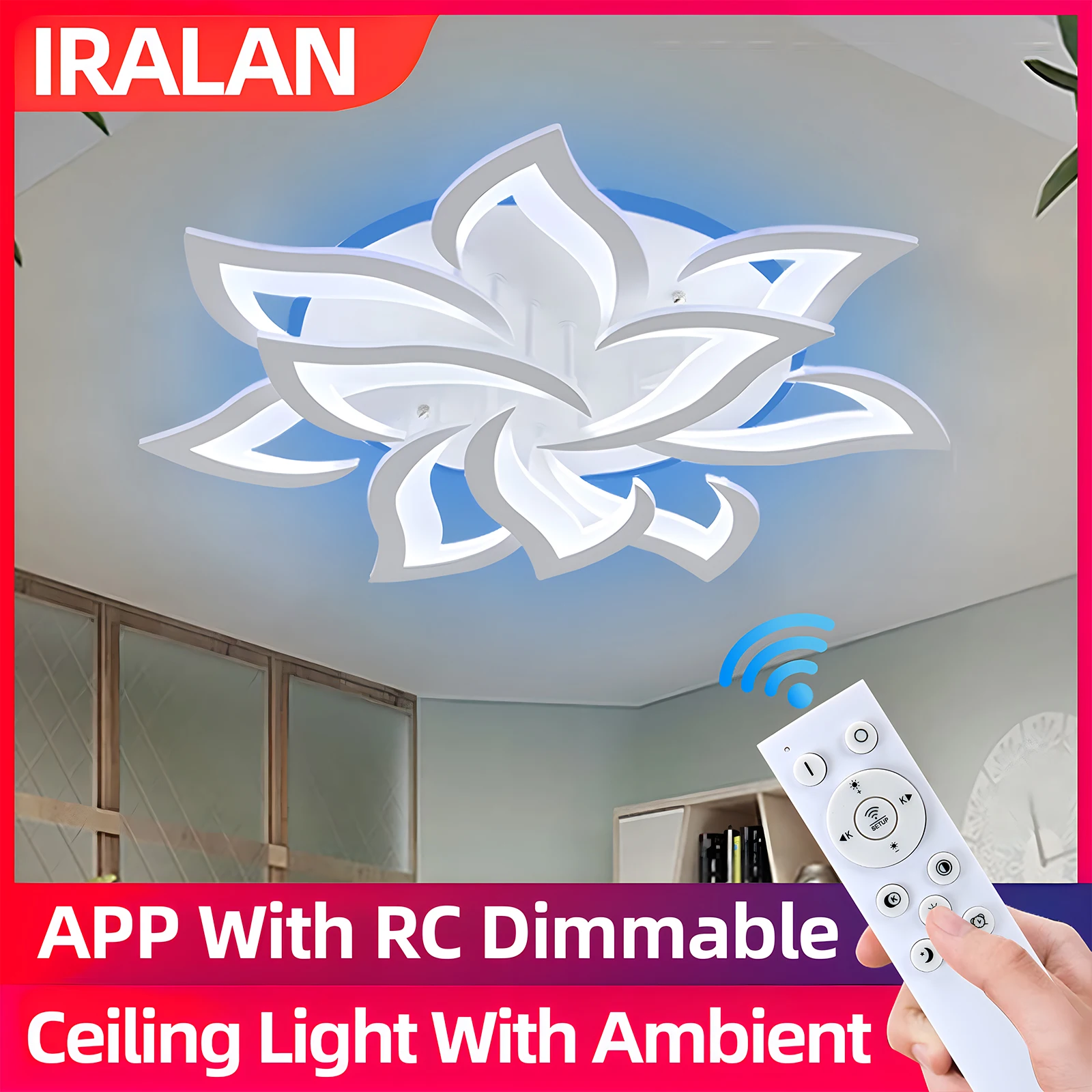 Household LED Chandelier APP Dimming Lamp Modern Style Ceiling Lamp Bedroom Light Surface Installation AC Dining Room Lamp