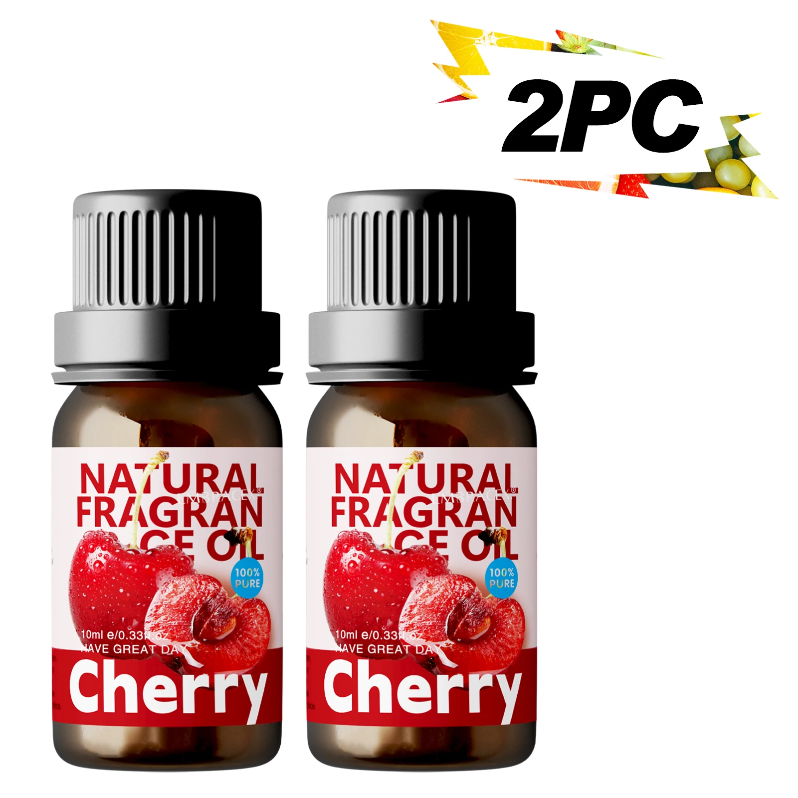 2 قطعة 10 مللي عطر الكرز المعطر غير الكحولي زيت طبيعي للعناية بالجمال العطر ، عطر نسائي طويل الأمد #1