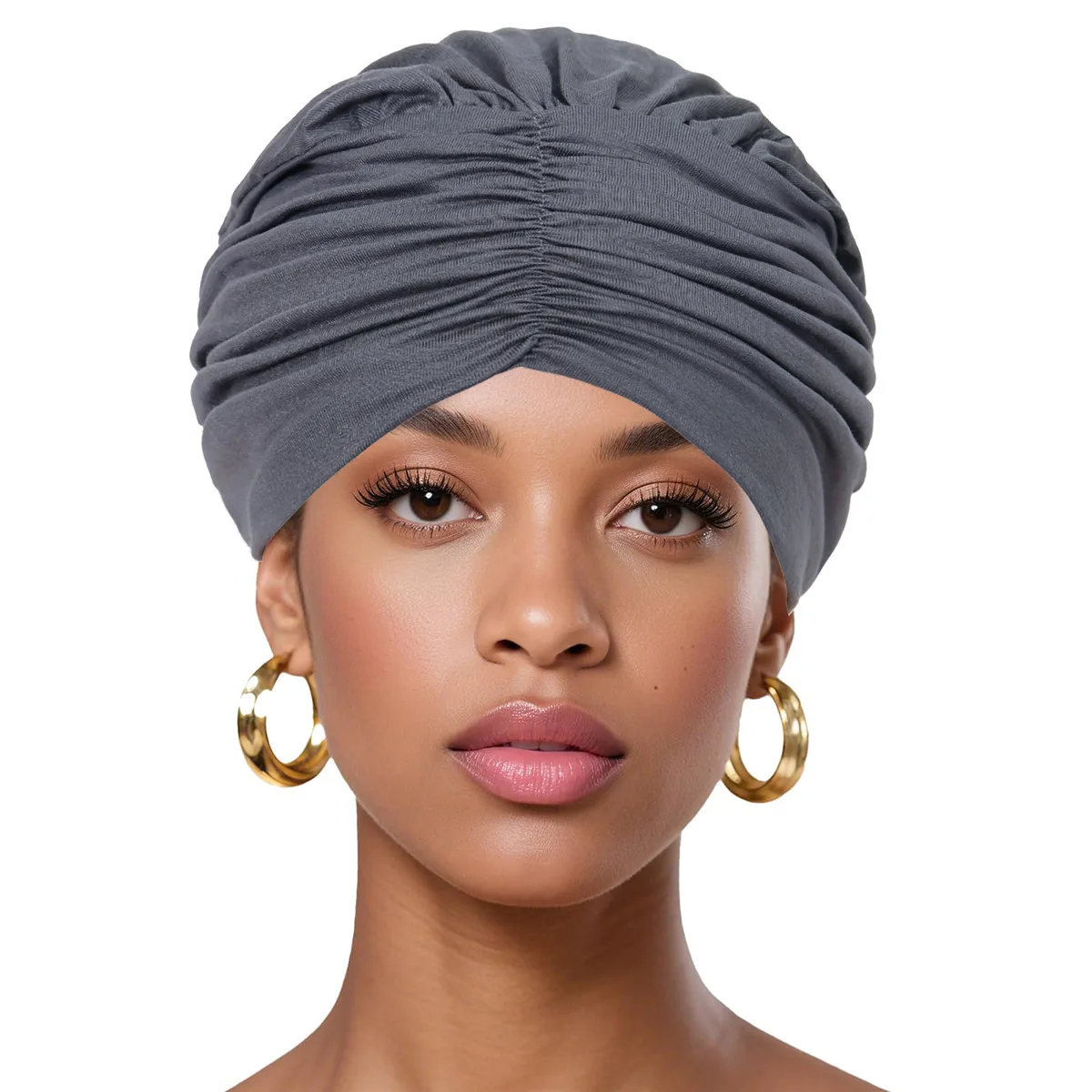 

6PCS/Set Indian Pleated Turban Muslim Women Hijab Chemo Cap Beanie Bonnet Hair Loss Headscarf Islam Head Wrap Hat Turbante Mujer