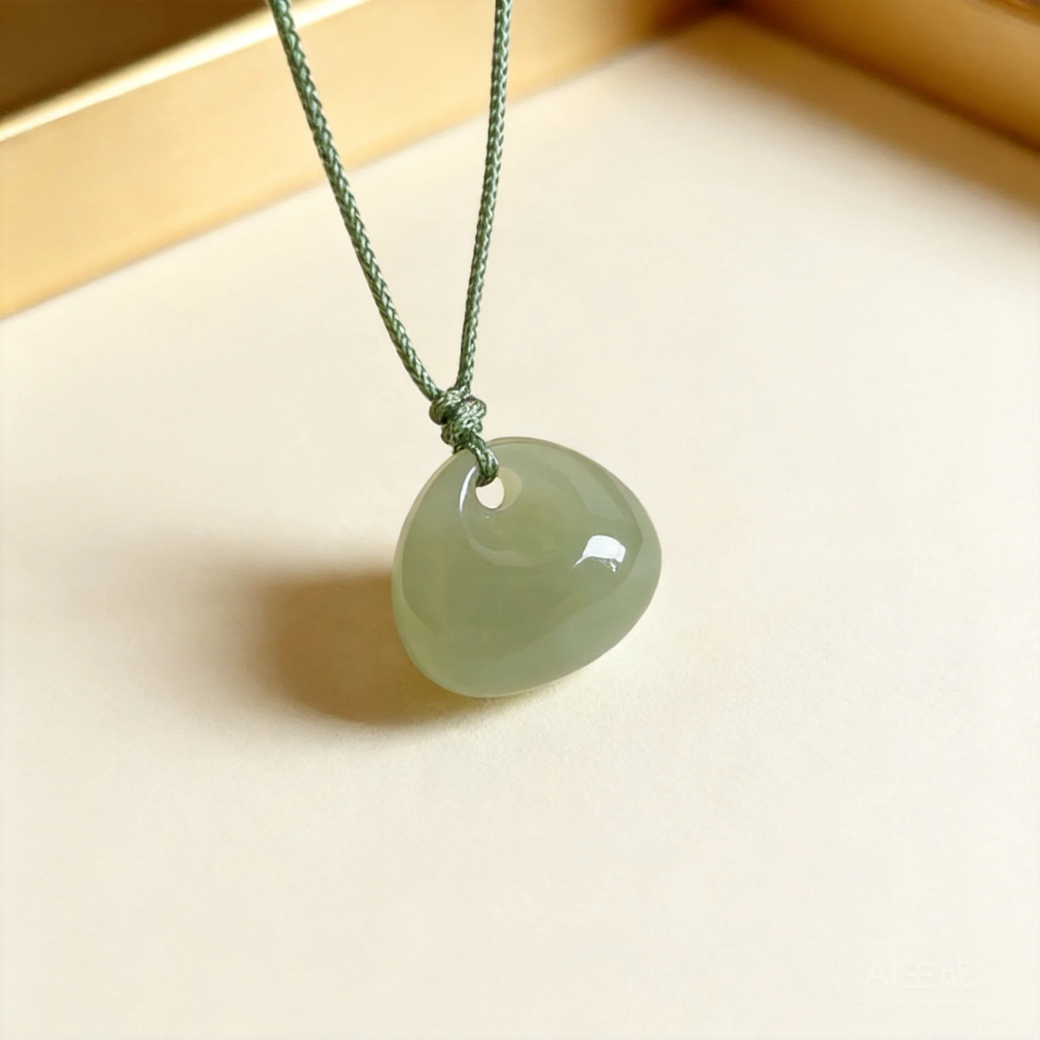 Natural Hetian Icy Green Jade Lucky Fortune Bag Pendant Necklace Chinese Style Good Luck Blessing Jewelry For Women Valentine