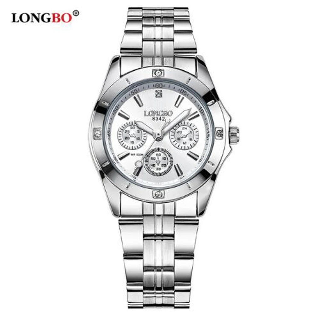 Longbo-reloj deportivo militar para hombre, cronógrafo de cuarzo con correa de acero inoxidable, diseño único, para ocio