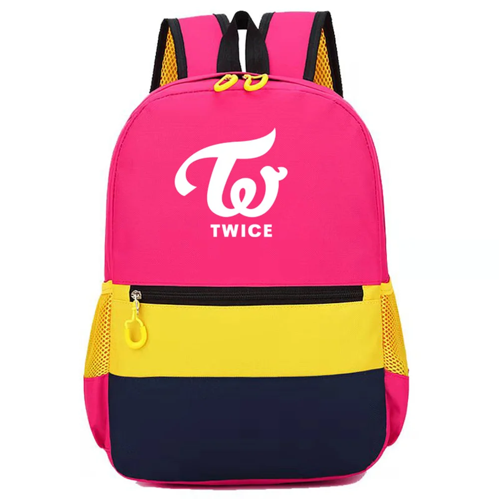 Kpop TWICE Oxford Contrasting Students Backpack Large Capacity Backpack Travel Bag Nayeon Jeongyeon Momo Gift Fans Collection