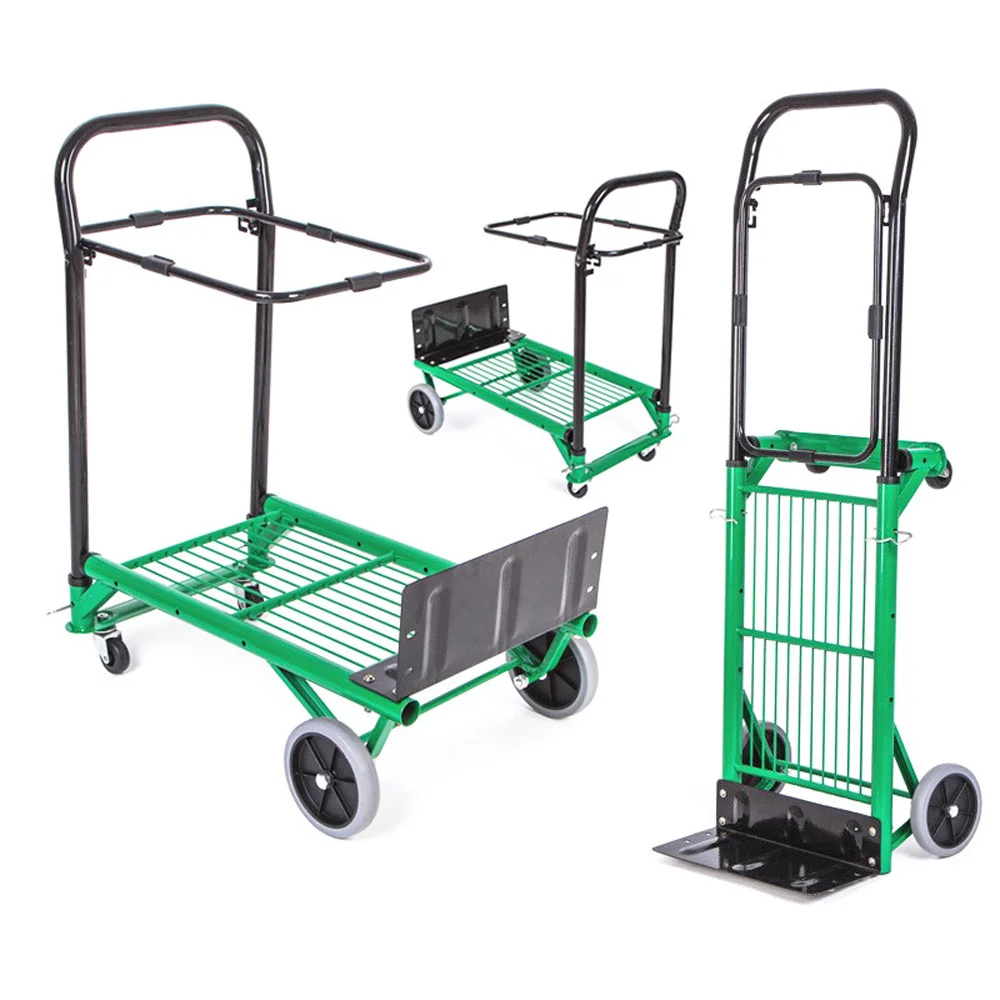 

90kg Multi Functional Handcart, Flatbed Cart, Shopping Cart, Portable Hand Pulled Cart, Folding Luggage Cart, Handling Cart