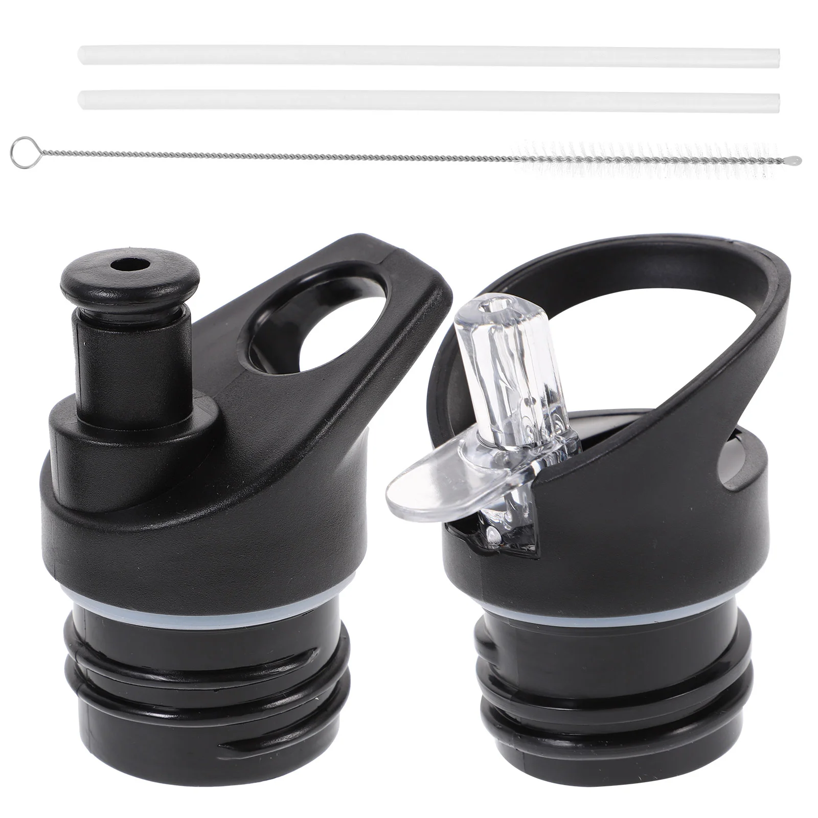 

2 Pcs Leak Proof Water Bottles Suction Nozzle Cover for Daily Use Leakproof Vacuum Black Child