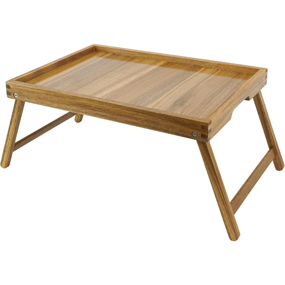 

Folding Legs Wooden Breakfast Tray for Eating and Laptop in Bedroom, Large Size