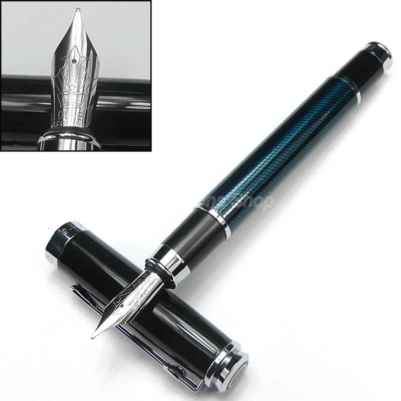 Imagem -03 - Duke Carbon Fiber Fountain Pen Nib m Business Writing Pen Clássico Verde e Prata Gfp011 05 Milímetros