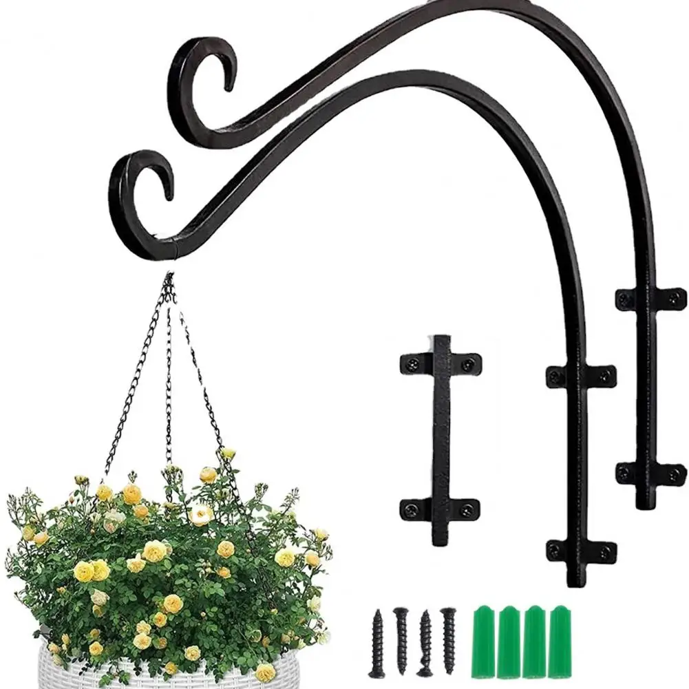 Indoor Outdoor Plant Hanger Bird Feeder Hook Metal Hanging Plant Bracket Set for Outdoor Flower Pots Bird Feeders for Garden