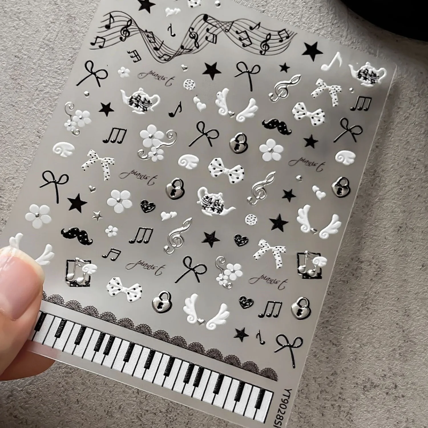 Autocollants pour ongles 5D su - Audio Music Notes avis et prix