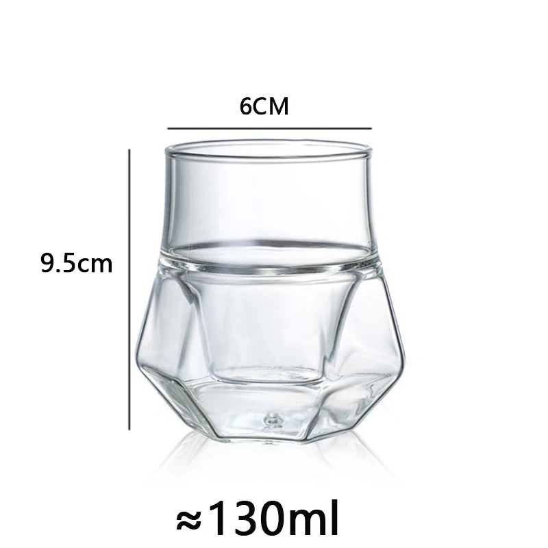 130ml Double Walled Glass Cup Hanging Ear Espresso Coffee Cup Clear Anti-scalding Teacup Party Brandy Wine Mug