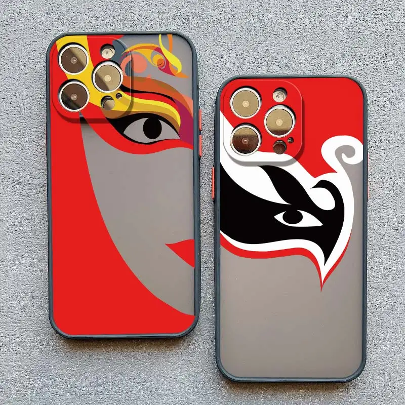 Beijing Opera Face Shockproof Phone Case For iphone 13 12 Mini 11 15 14 Pro Max 15 14 7 8 Plus XS XR X SE 2020 Back Cover Fundas