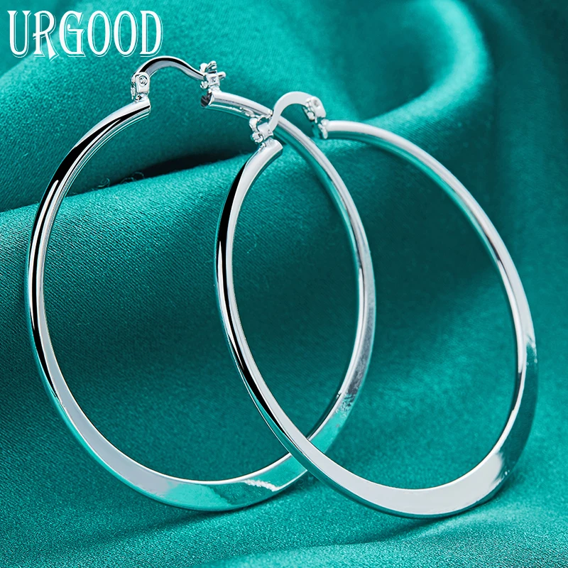 

Серьги-кольца женские из серебра 925 пробы, 55 мм