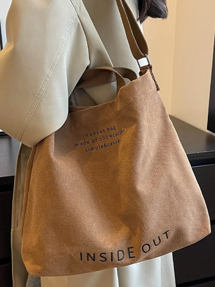 Sac en toile de banlieue de grande capacité, sac de travail à bandoulière décontracté, fourre-tout à bandoulière, sacoche pour ordinateur portable avec sangle réglable