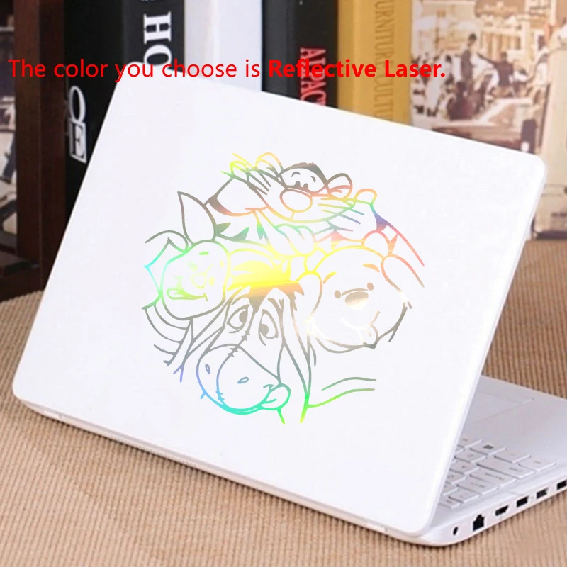 Winnie The Pooh Vinyl Art Sticker Car Window Laptop Decor, Classic Cartoon Funny Pooh Decal Kids Room Wall Decal