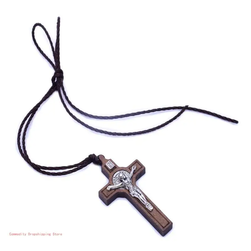 Retro Jesus for Cross Necklace Holy Religion Believers Precious Present Charm