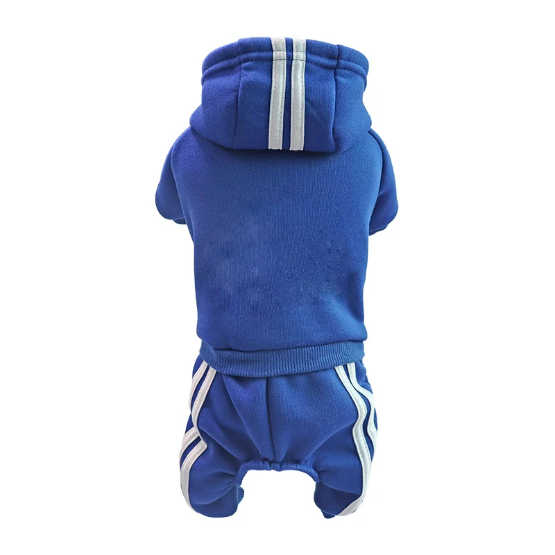 Pet Clothes Pet Clothing Autumn and Winter Padded Hooded Pet Four Legged Sweatshirt for Cats and Dogs