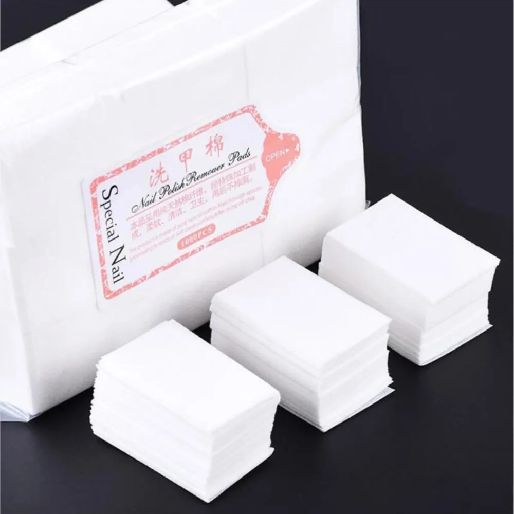 100/500/1000pcs Nail Polish Remover Wipes Cotton Pad Lint-Free Nail Gel Wipes Cleaner 6x3.9cm Cotton Wipes Paper Nail Tools TY89