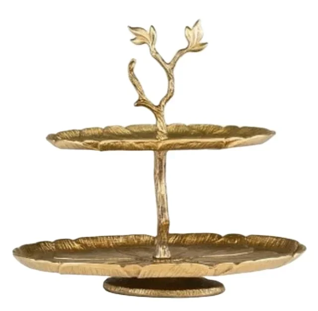 Classic Cake Stand Bakeware for Home Hotel Restaurant Cake Serving tray decor Gold Color Modern design Metal 2 tier cake holders