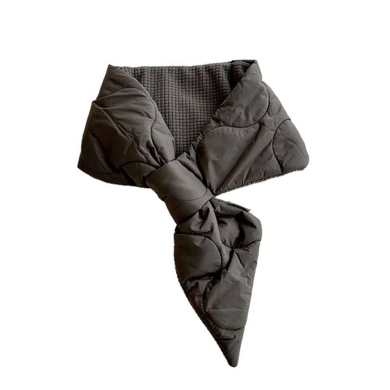 

Elegant Keep Warm Cross Feather Scarf Windproof Korean Style Down Neck Scarf Neck Protection Solid Color Thermal Shawl Girl