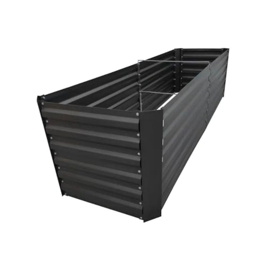 

Металлическая оцинкованная грядка-клумба 6x2x2 фута для овощей, цветов, трав и суккулентов, черная