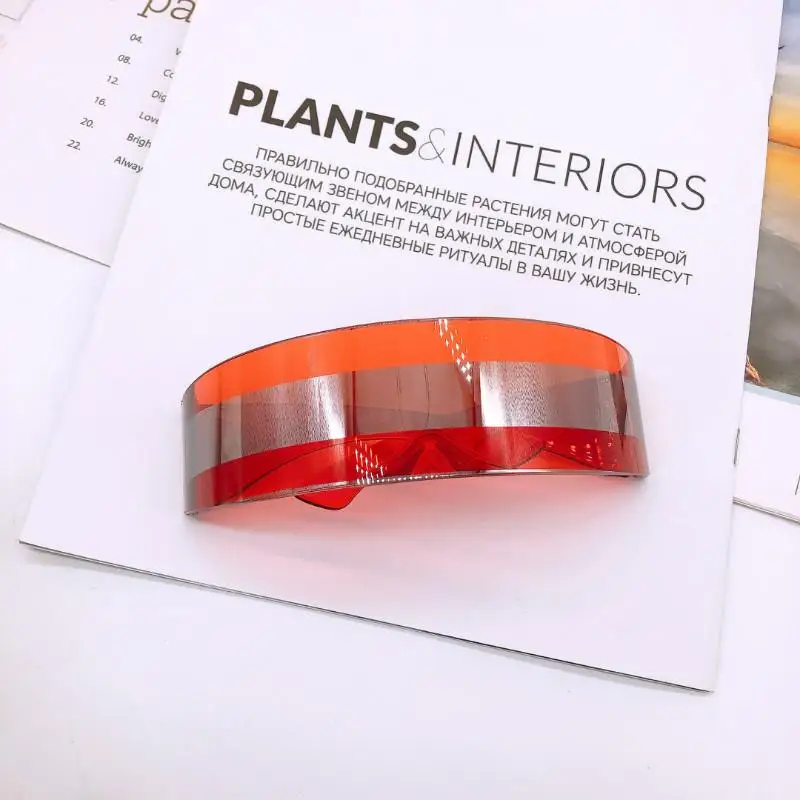 80s Futuristic Glasses Visor with Semi Translucent Mirrored