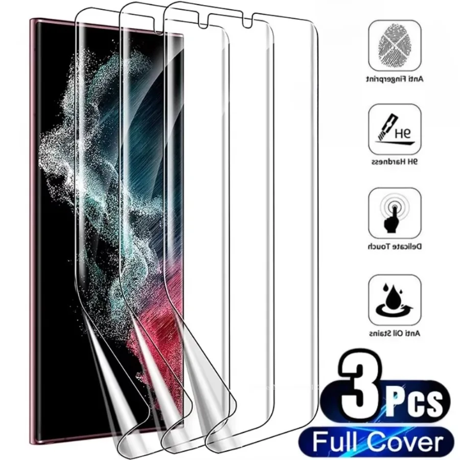 3Pcs Hydrogel Soft Film For Samsung Galaxy S23 S24 S21 S22 Ultra S24 S23 Fe Hd Screen Protector For Samsung S20 S10 S9 Plus