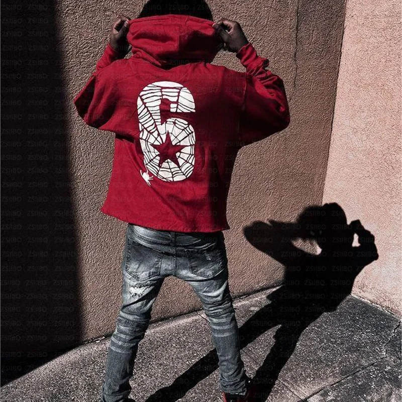 

Street Hip Hop Gothic Retro Hoodie Digital Letter Print Long Sve Women's Sweatirt Spring Season Street Sle Faion