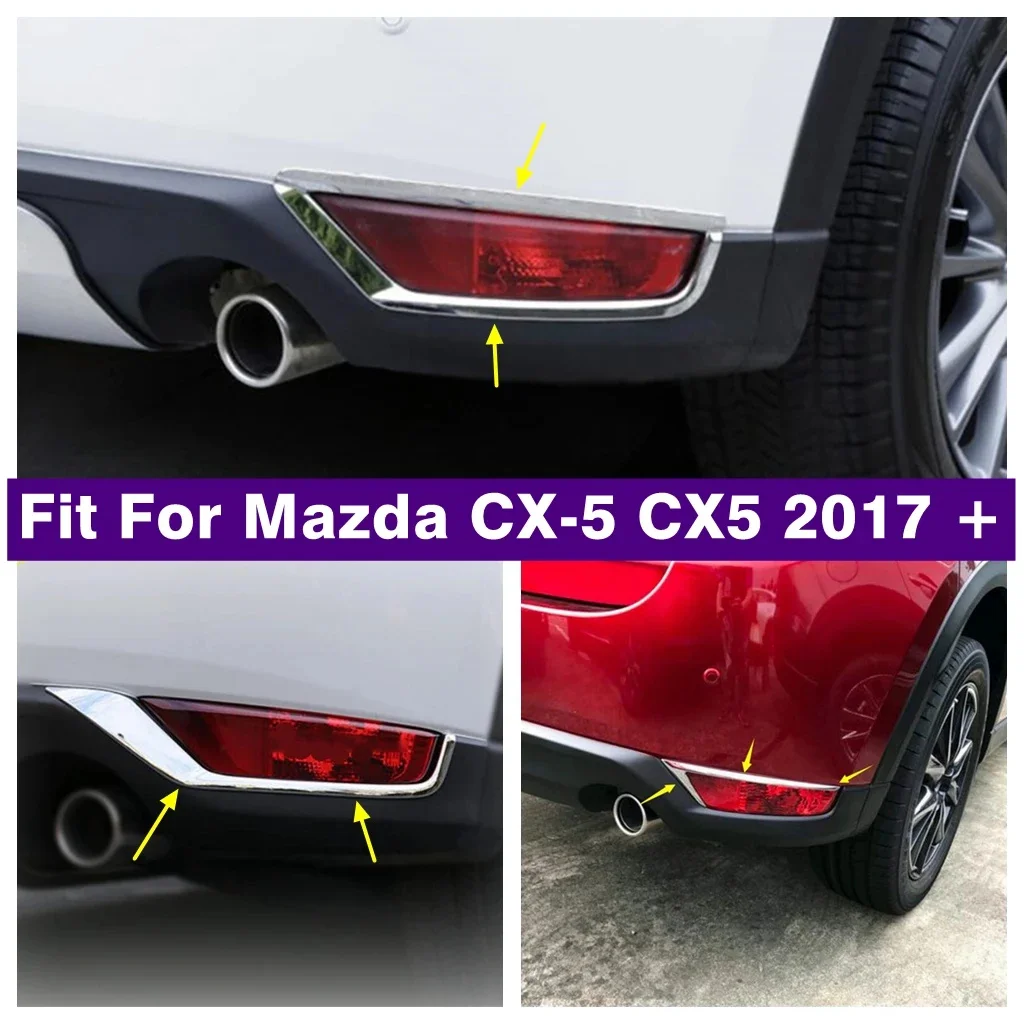 

ABS Chrome Rear Fog Light Lamp Eyebrow Strips Cover Trim Car Accessories Fit For Mazda CX-5 CX5 2017 2018 2019 2020 2021