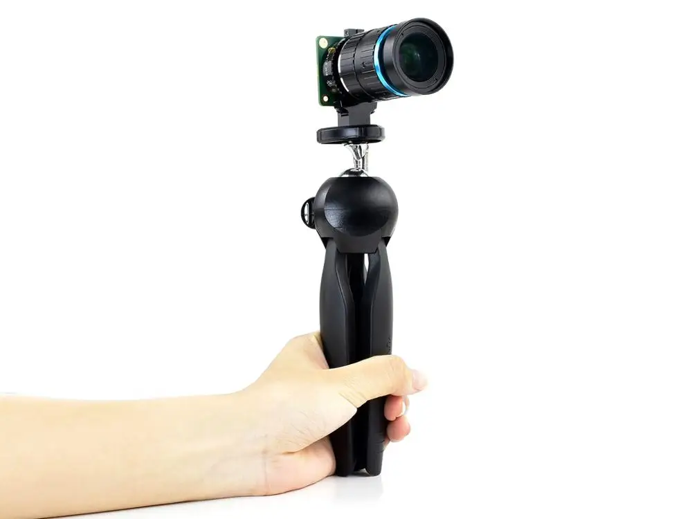 Waveshare Portable mini tripod, 360 Degree rotation, ideal for Raspberry Pi HQ Camera