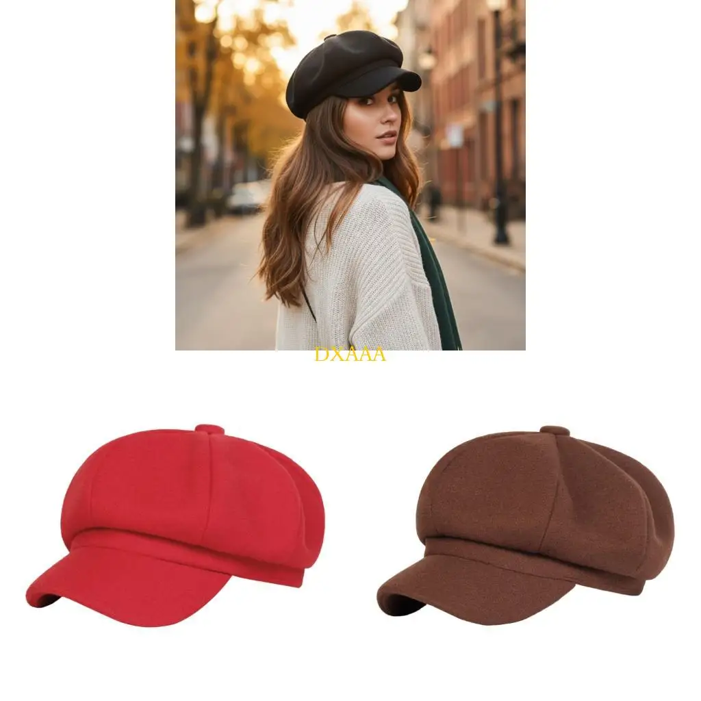 DXAA Classical Cotton Octagonal Hat Color Warm Painter Hat For Women Daily Wear