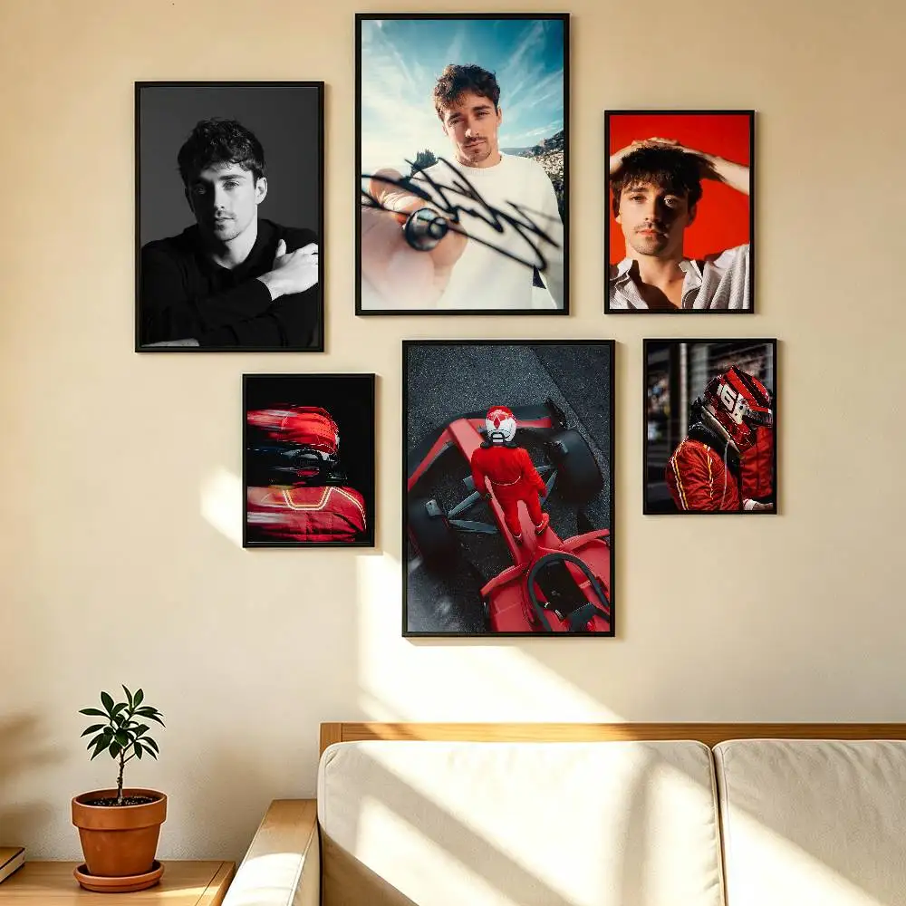 Ace driver Charles Leclerc Poster Waterproof Wall Art Sticker For Bar Living Room Vintage Decor High Quality Print Gift