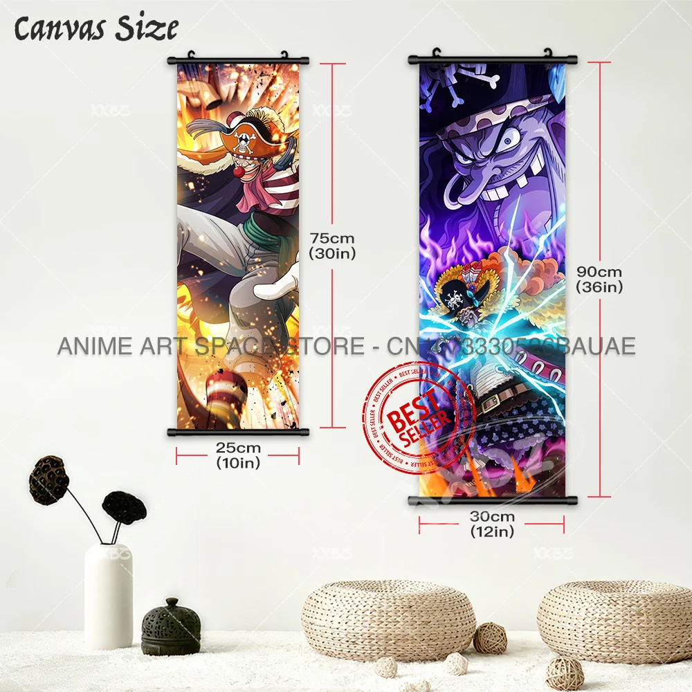 ONE PIECE Hängendes Gemälde Marco Poster Bartholemew Kuma Wandkunst BIG MOM Heimdekoration Anime Marshall·D·Teach Scroll Bild – Detail 5