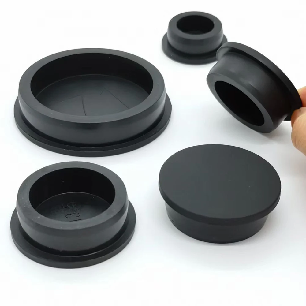 Food Grade Seal Stopper 30mm-200mm Black Round Silicone Rubber Blanking End Cap Hole Caps Tube Pipe Inserts Plug Cover Gasket