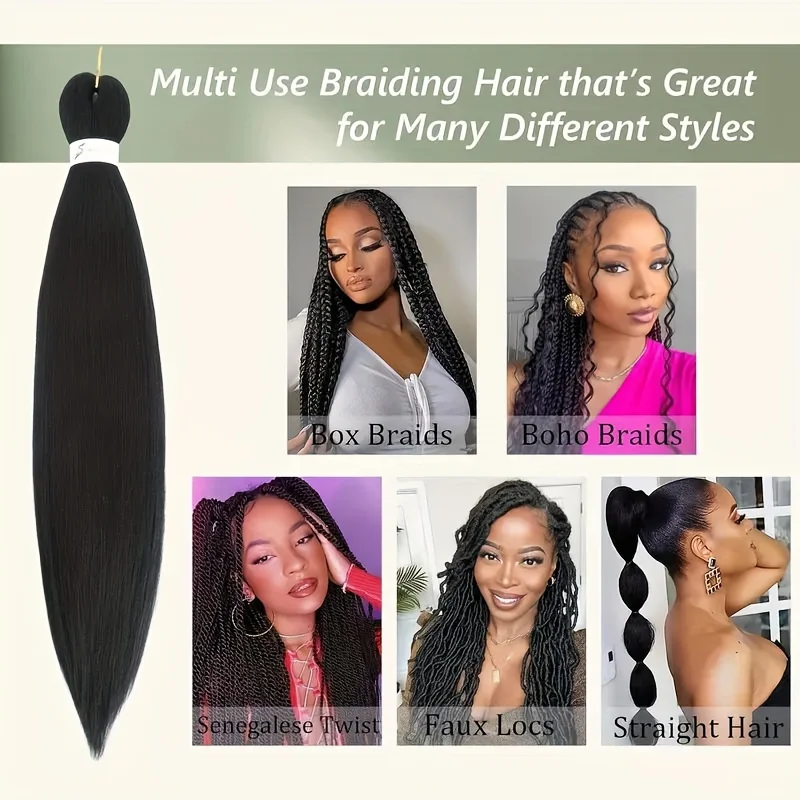 وصلات شعر صناعية ممتدة مسبقًا بطول 26 بوصة من ياكي إز للنساء