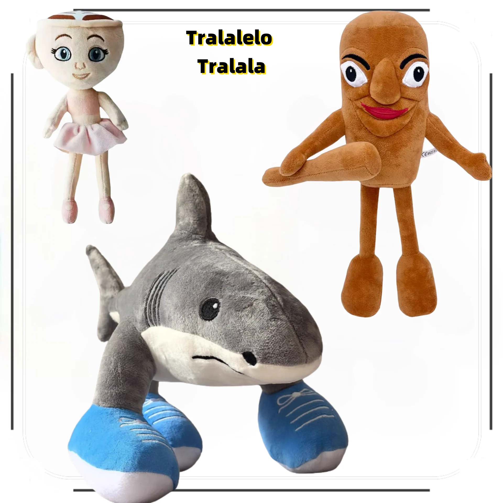 NIEUWE HOT Tralalelo Tralala Pluche Tungtung Italiaanse Brainrot Al Tralalero Tralala Pluche Pop Gevuld Zacht Kussen Aangepaste Speelgoed