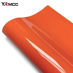 Glossy Car Vinyl Wrap Adhesive Exterior Car Stickers Vinyl Orange Cars Film Waterproof Motorcycle Stickers for Auto Accessories