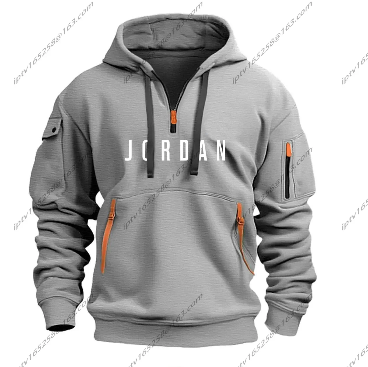 Hoodies masculinos para outono e inverno, novos moletons, pulôveres com vários bolsos, casacos masculinos de manga comprida, tops, moletom casual com capuz