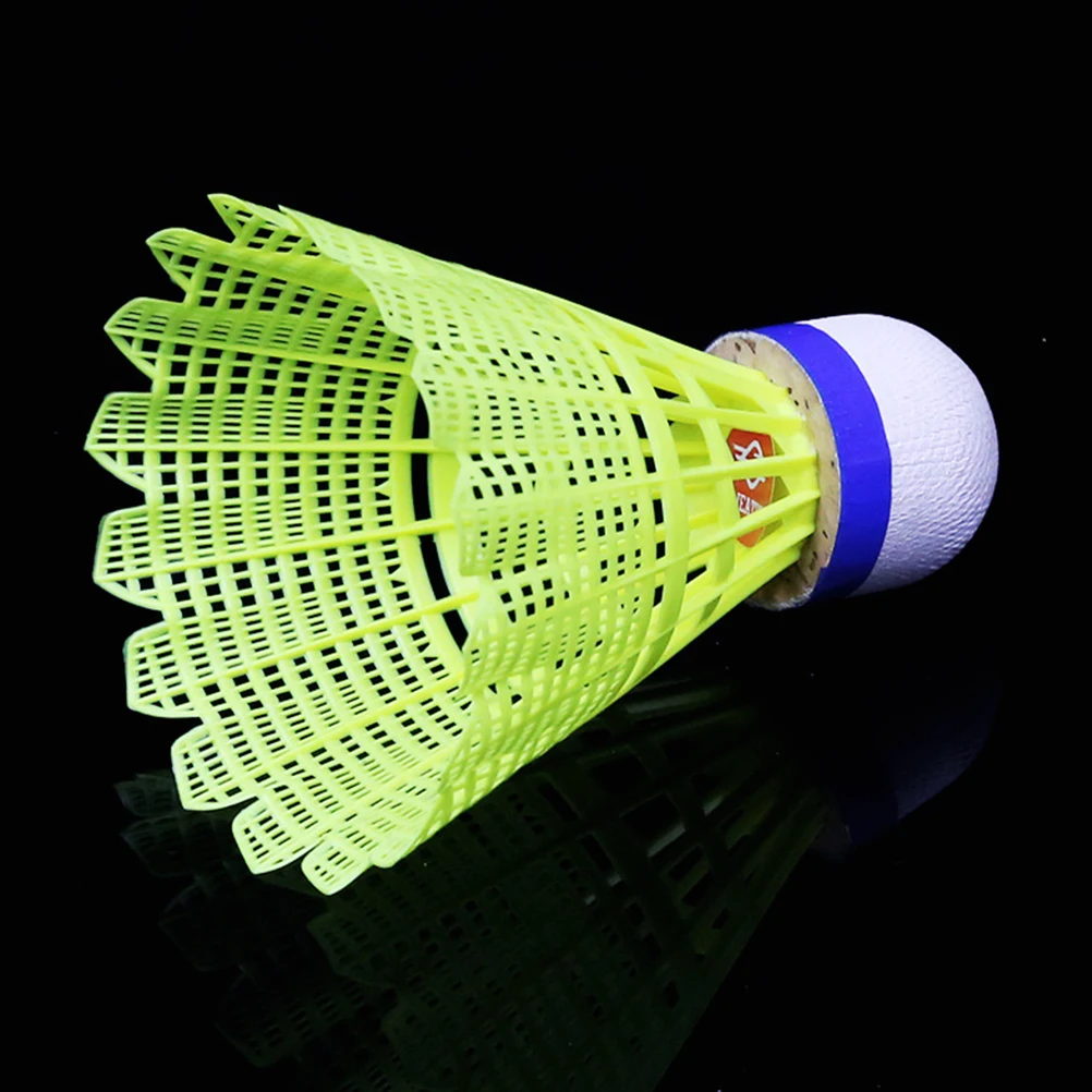 

6Pcs Training Shuttlecock Badminton Increased Stability Strong Resistance Plastic Lightweight Nylon Balls Yellow