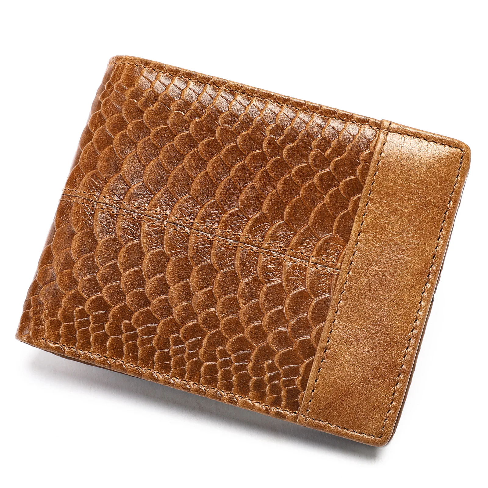 RFID Luxury Embossed Genuine Leather Wallet Men's Short Style Cowhide Wallet Head Layer Cowhide Coin Purse Male