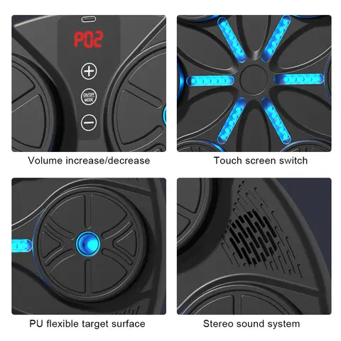 Musikboxningsmaskin Boxningsreaktionsväggmål Typ C USB-laddning Träningsmaskin Boxningsmålmaskin Väggmonterad för hemmaträning 12 best sales musikboxningsmaskin - №9