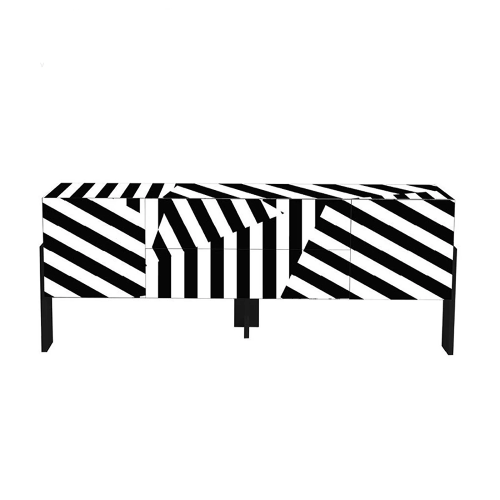 ⅹ-  Customized Black White Stripe Sideboard MDF Modern Style TV Stand 2020 Living Room Tv Console Stand&