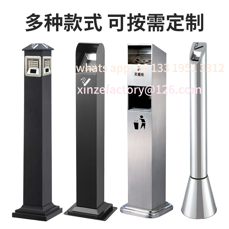 Customizable outdoor stainless steel vertical ash column Floor-to-ceiling smoke column in hotel lobby