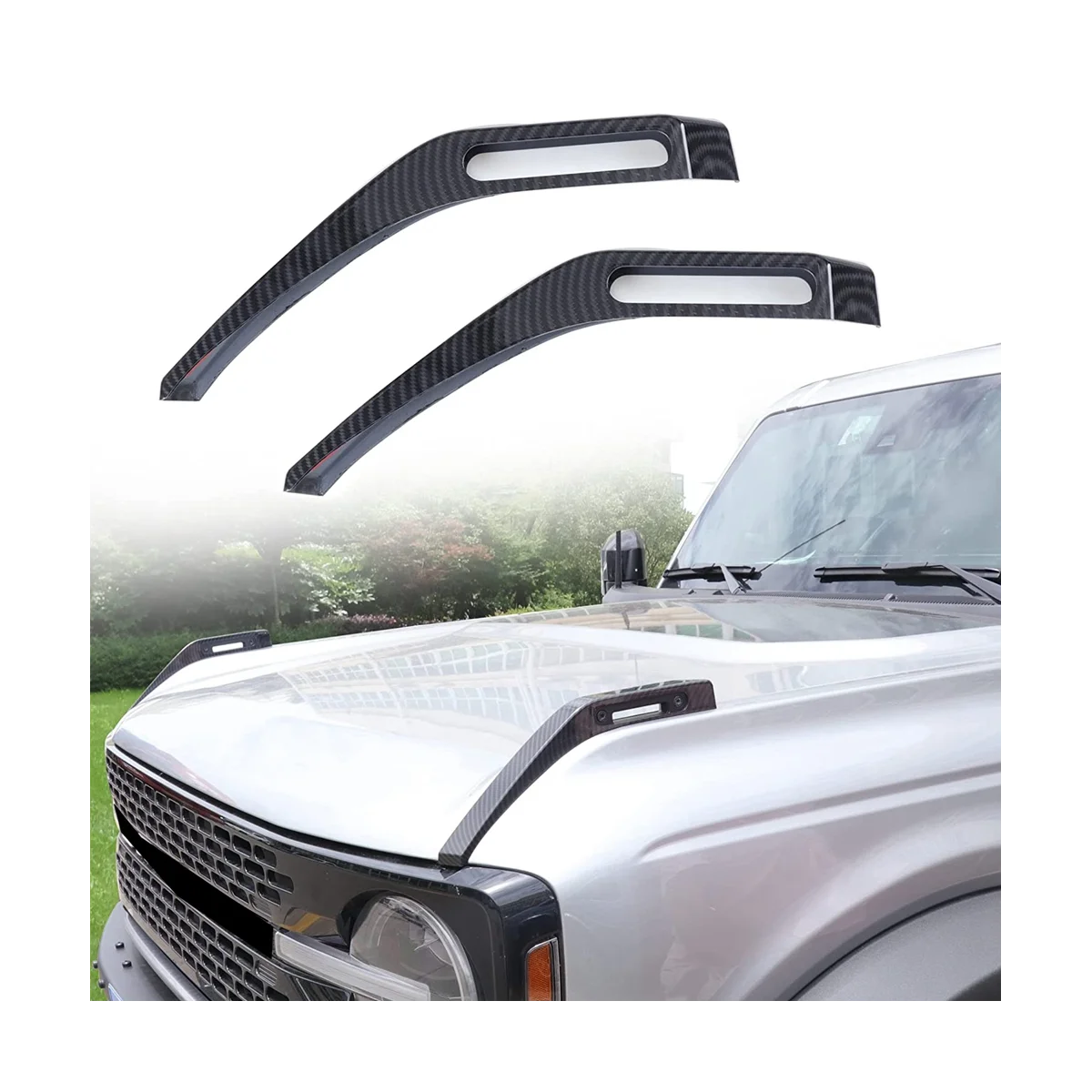 Hood Trail Sights Cover Decoration Cover Stickers Exterior Accessories for 2021-2023, 2 Pack Carbon Fiber