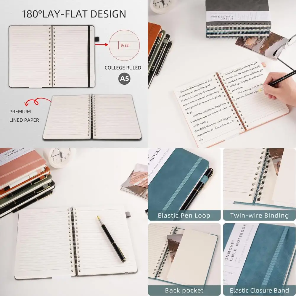 

Bulk A5 Leather Journals Set of 24, Sky Blue, Pen Holder, 160 Pages, 100 GSM Paper for Work & School