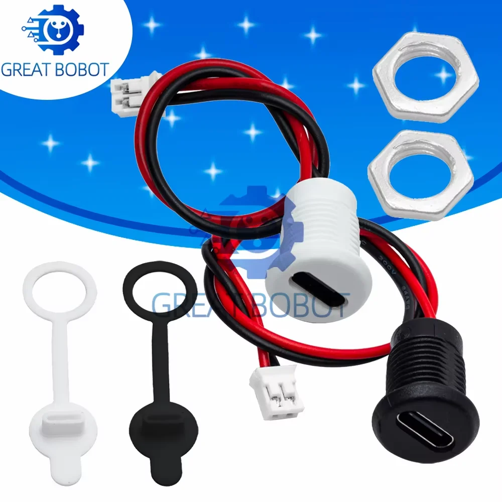 Outdoor Electronic Project USB Connector - 1PC BS Waterproof Snap-Lock Type-C Female PCB Mount
