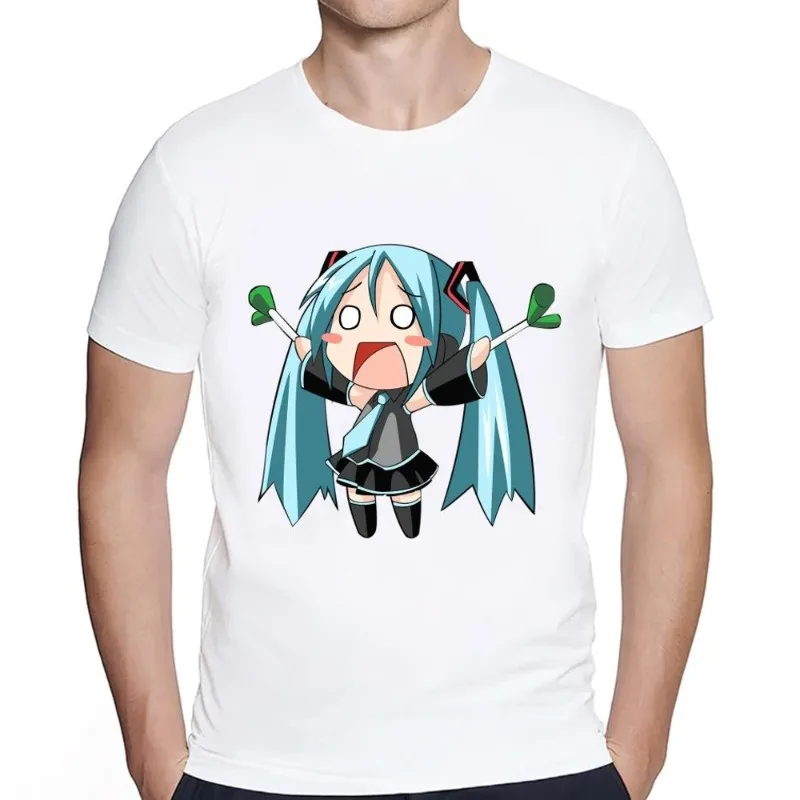 

Virtual Idol H-Hatsune Singer M-Miku T Shirt Men Couple Combination Clothes Short Sleeve Collar Fashion Women Cotton