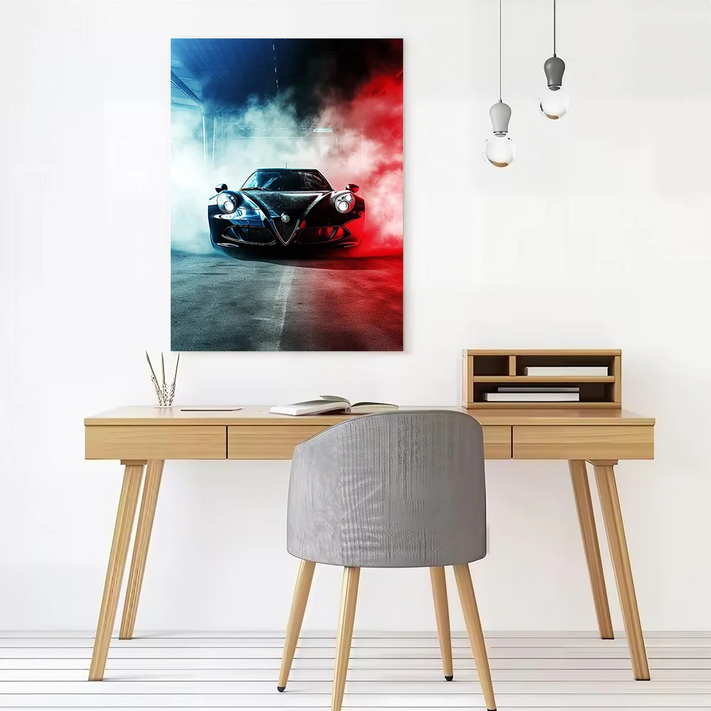 Black Romeo Car 4c Poster Customizable Printed Canvas Painting for Pictures Wall Art Specialty and Themed Home Decor Wand Deko