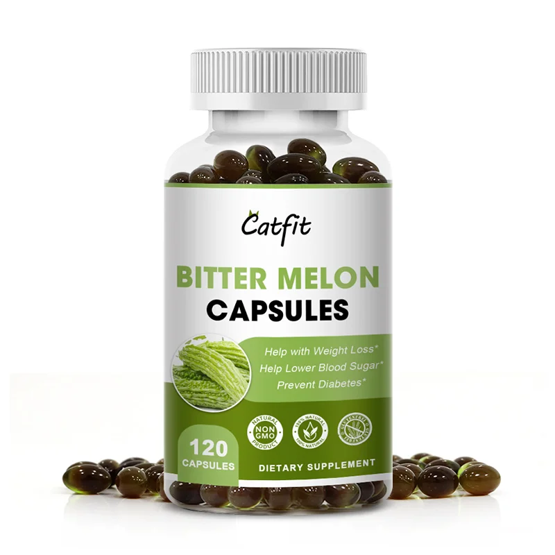 Catfit Bitter Melon Extract Capsules Multivitamin 120pcs Nutrition Dietary Heart Brain Bone Health Blood Circulation Soft Gels